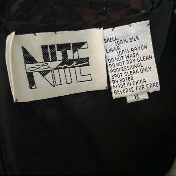 Vintage Nite Line Silk Beaded Fringe Cocktail Dress - Picture 13 of 13